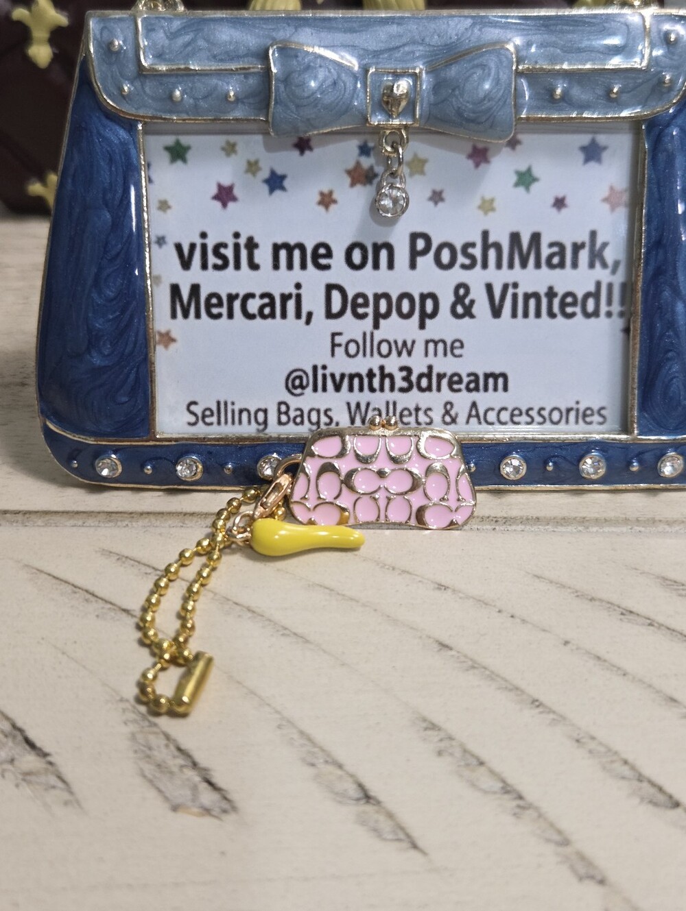 Y2K Pastel Pink Enamel Kisslock Purse Bag Charms - Brand New